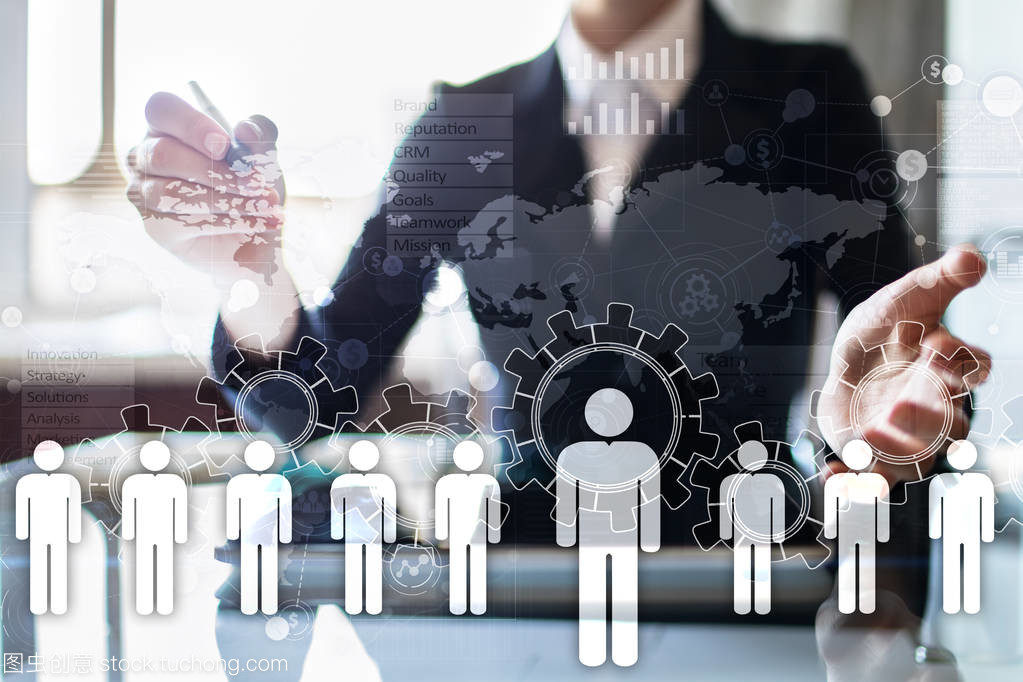 人力資源管理、 人力資源、 招聘、 領導力和團隊建設。業務和技術概念