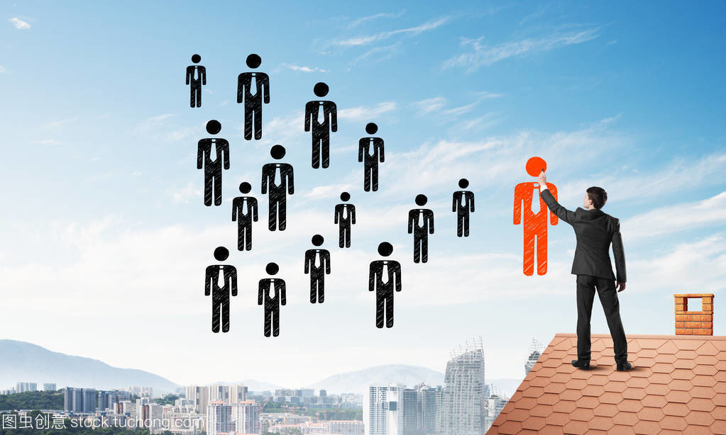 年輕的商人,房子頂上